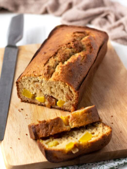 photo of a loaf of a mango bread