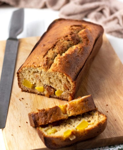 photo of a loaf of a mango bread