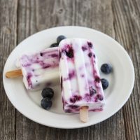 photo of blueberry popsicles on a plate