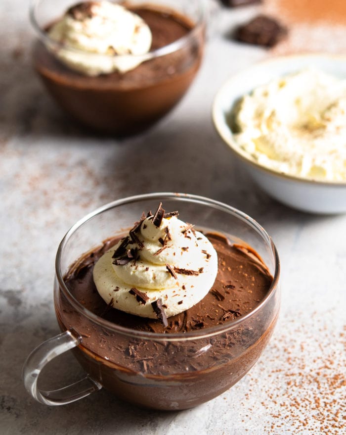 photo of two bowls with Chocolate Mousse