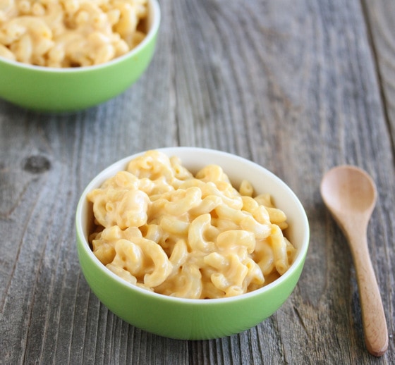 photo of one bowl of creamy Macaroni and Cheese