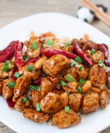 photo of a plate of kung pao chicken