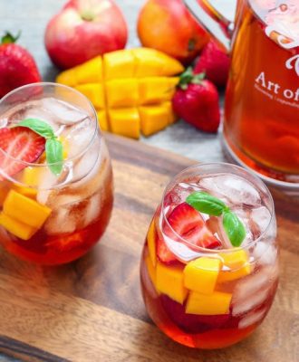 photo of glasses of iced tea sangria