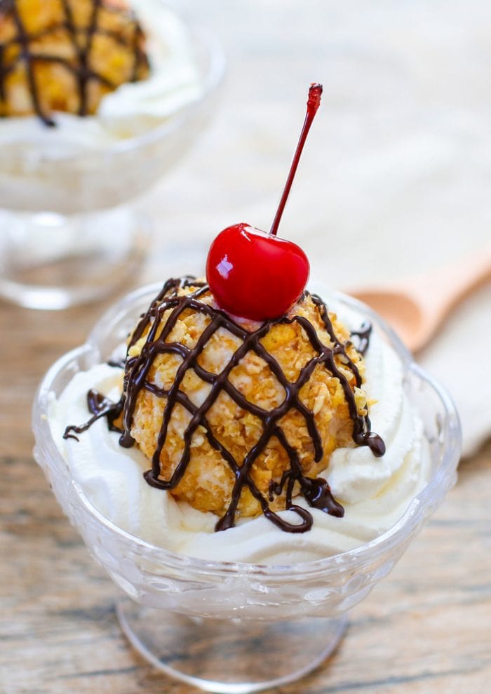 Mexican "Fried" Ice cream in a bowl