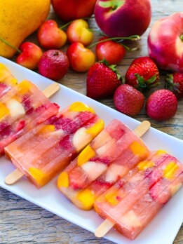 overhead photo of iced tea sangria ice pops