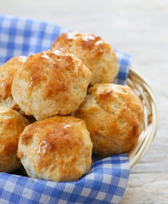 photo of biscuits in a basket