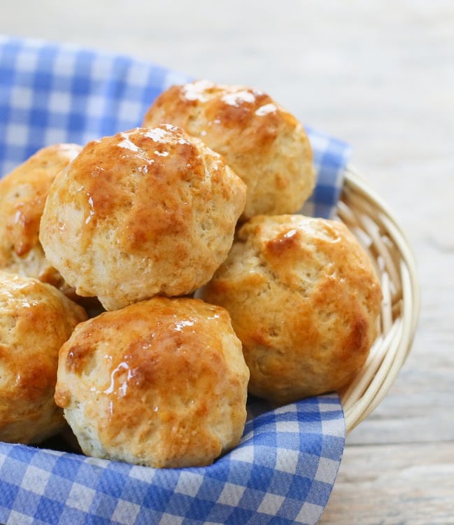 photo of biscuits in a basket