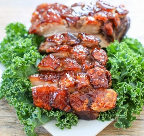 Crispy Pork Belly with Sriracha Glaze