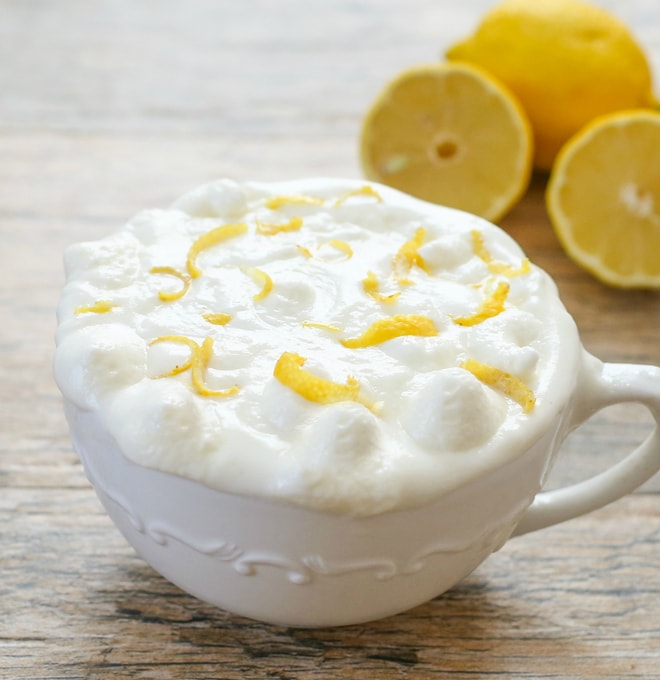 photo of a  lemon mug cake