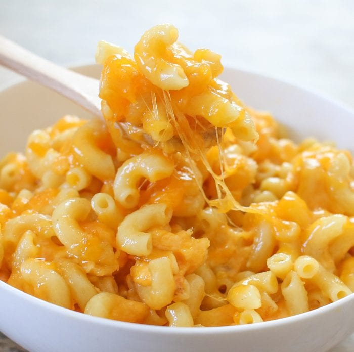 photo of a spoonful of Macaroni and Cheese