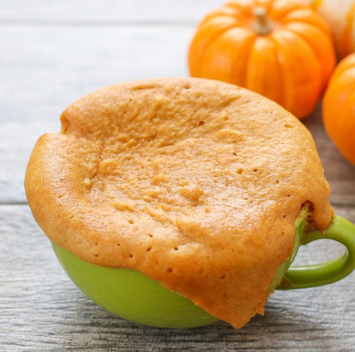photo of a Flourless Peanut Butter Pumpkin Mug Cake