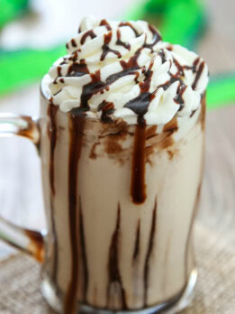 close-up photo of a baileys milkshake