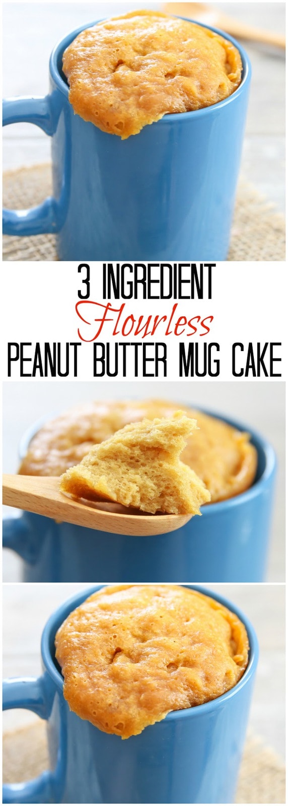 3 Ingredient Flourless Peanut Butter Mug Cake Kirbies Cravings 