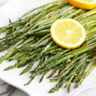 Lemon Garlic Roasted Asparagus - Kirbie's Cravings