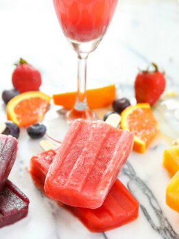 photo of mimosa ice pops