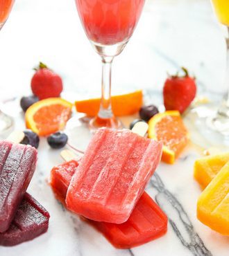 photo of mimosa ice pops