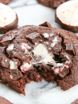 candy cane peeps stuffed cookies