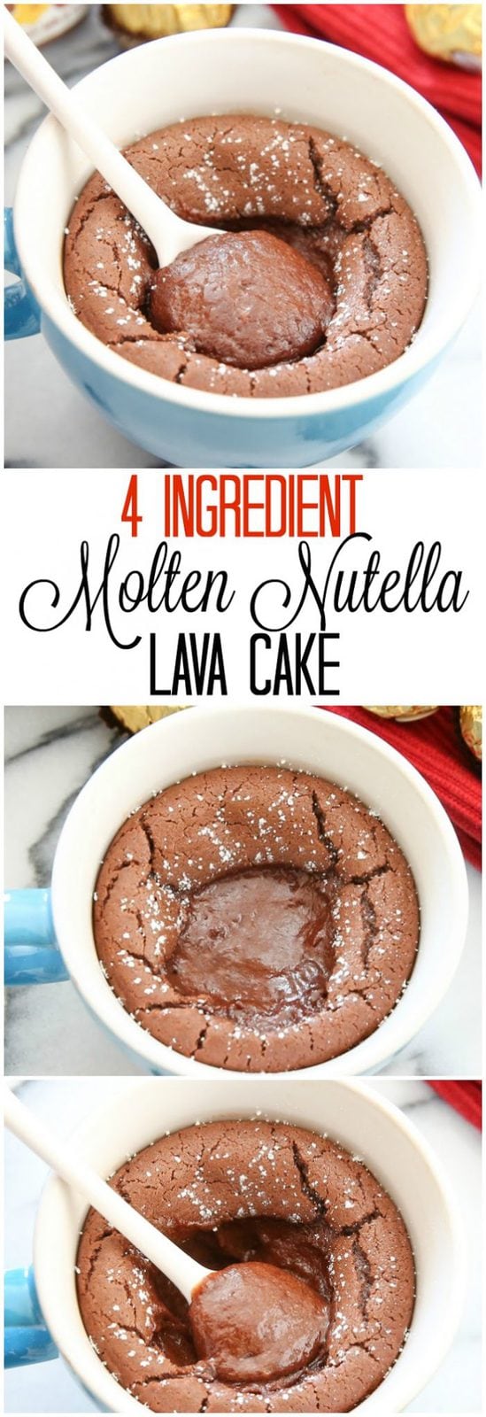 4 Ingredient Molten Nutella Lava Mug Cake (Eggless)