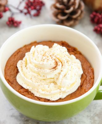 pumpkin peanut butter pie mug cake