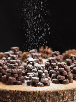 chocolate pinecone shortbread cookies