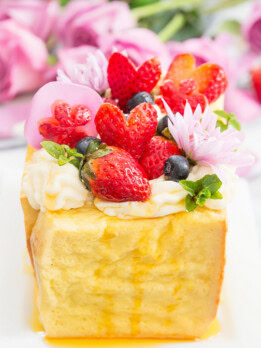photo of baked french brick toast