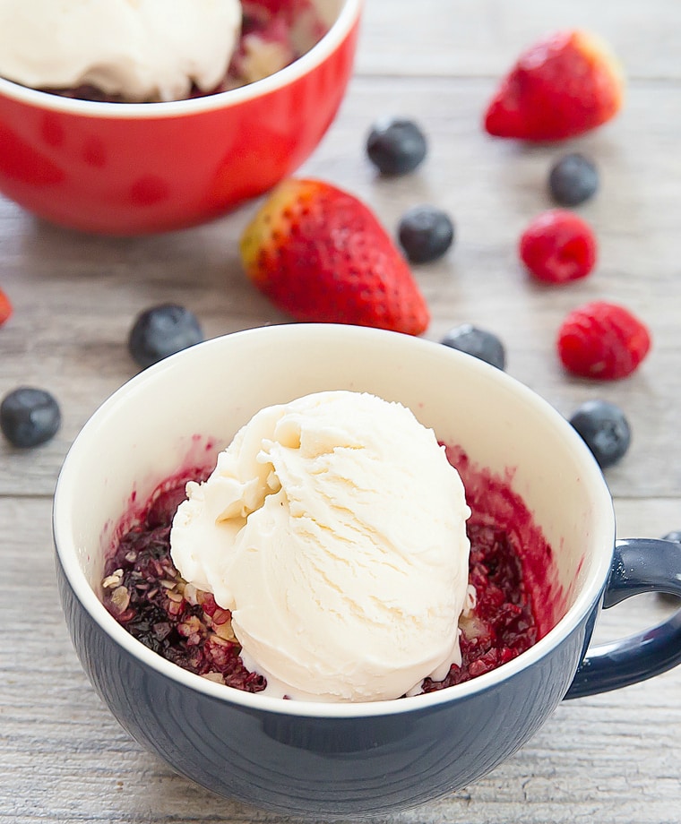 Berry Cobbler Mug Cake - Kirbie's Cravings