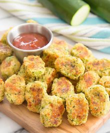 photo of a platter of zucchini tots