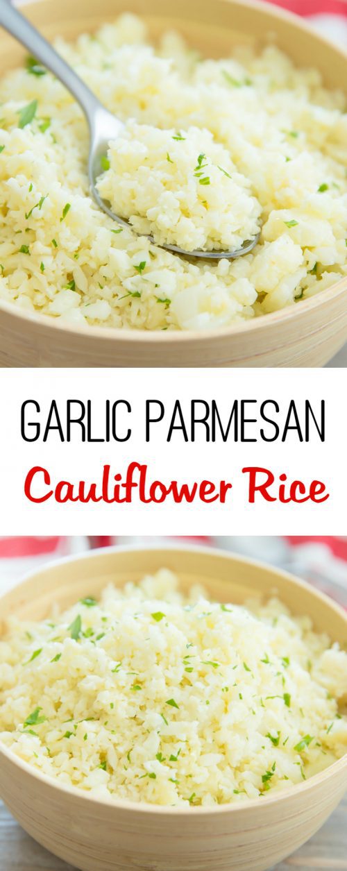 Garlic Parmesan Cauliflower Rice Kirbie's Cravings