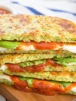 zucchini crusted pizza grilled cheese