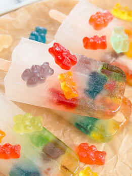 photo of gummy bear coconut ice pops