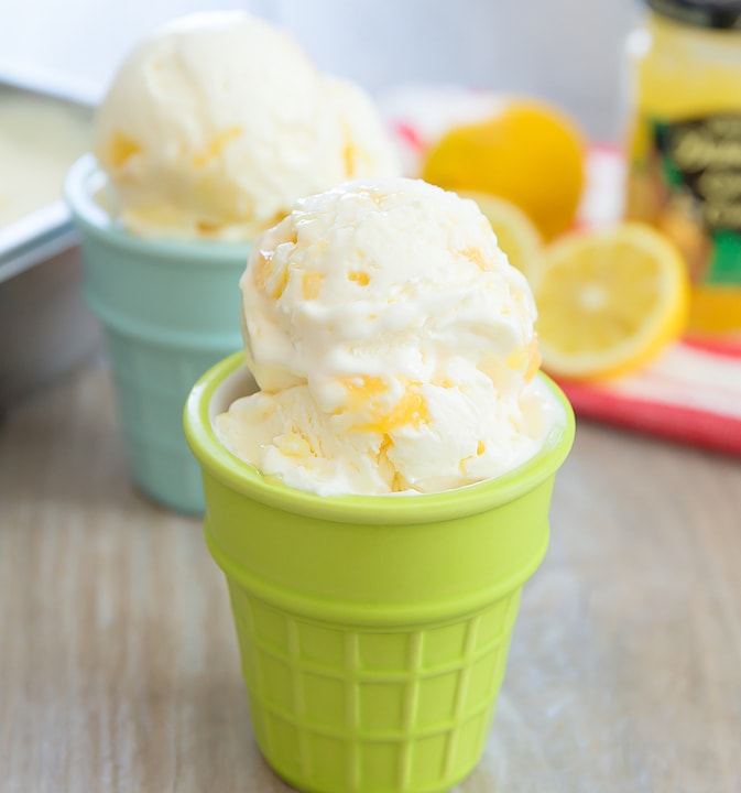 photo of lemon ice cream cones