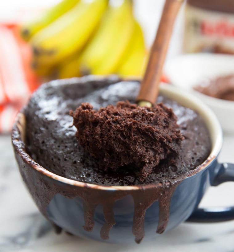 Flourless Nutella Banana Mug Cake Kirbies Cravings