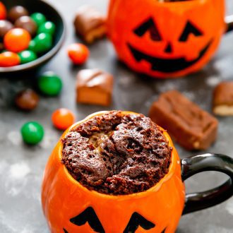 Halloween Candy Mug Cake - Kirbie's Cravings