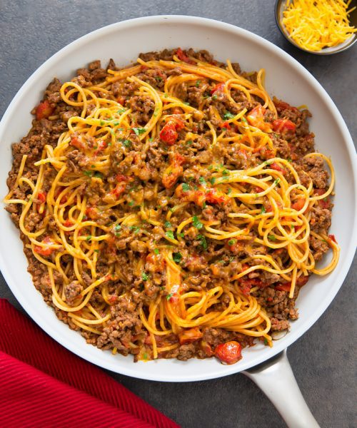 One Pot Taco Spaghetti - Kirbie's Cravings