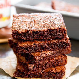 3 Ingredient Flourless Nutella Brownies - Kirbie's Cravings