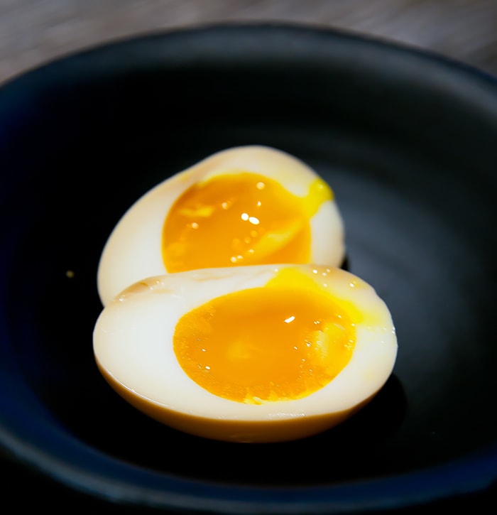 photo of a semi boiled egg