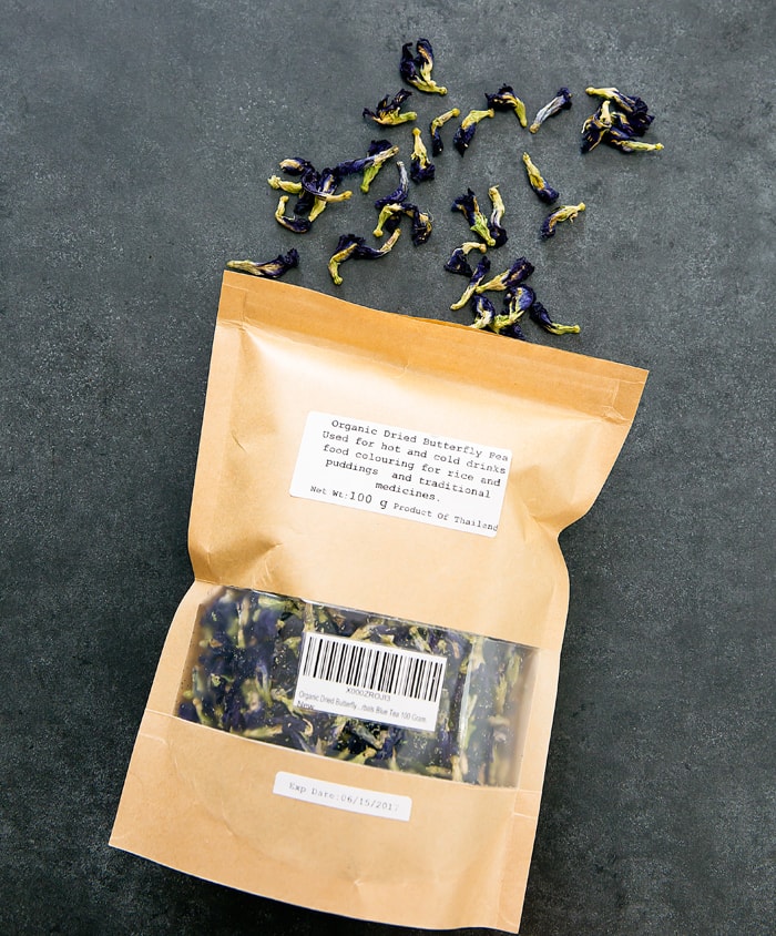 a package of organic dried butterfly pea