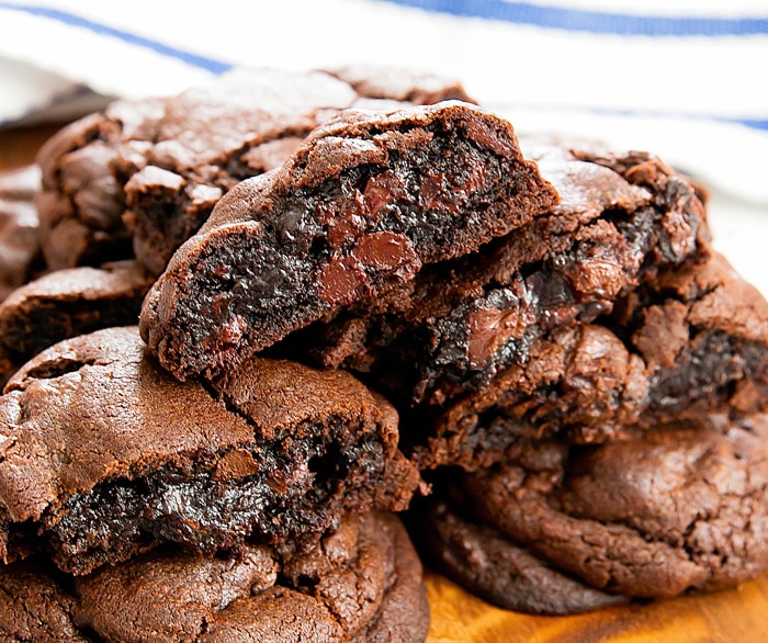 photo of a pile of Copycat Levain Bakery Dark Chocolate Chocolate Chip Cookies