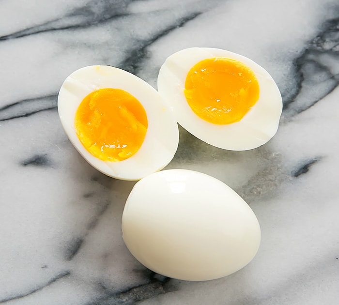 overhead photo of cooked eggs