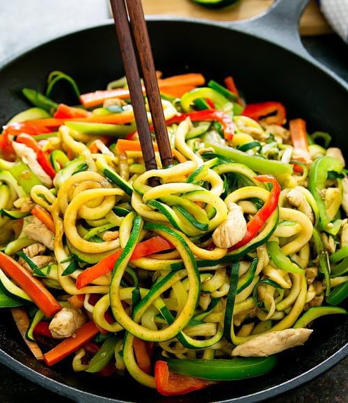 Stir Fry Zucchini Noodles Chow Mein Kirbie's Cravings