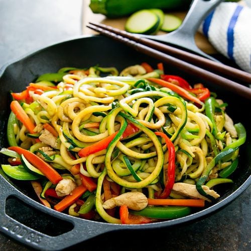 Stir Fry Zucchini Noodles Chow Mein Kirbie's Cravings