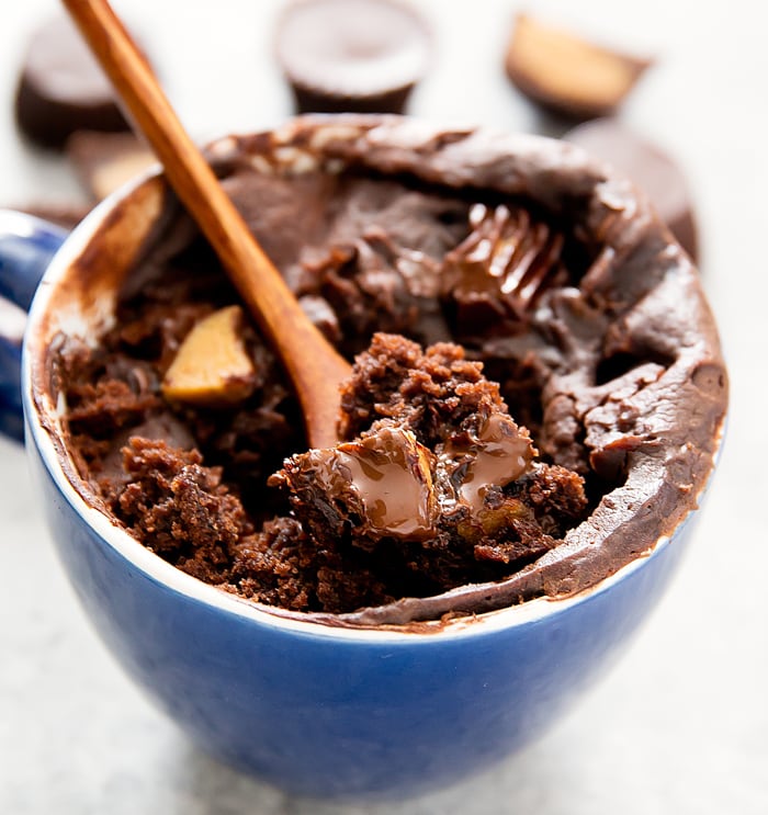 Chocolate Peanut Butter Cup Mug Cake Kirbie's Cravings