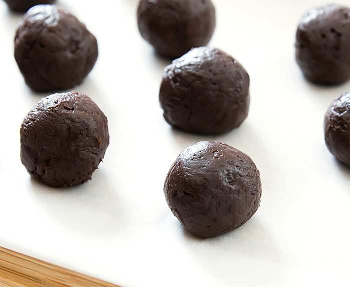 close-up photo of chocolate avocado balls