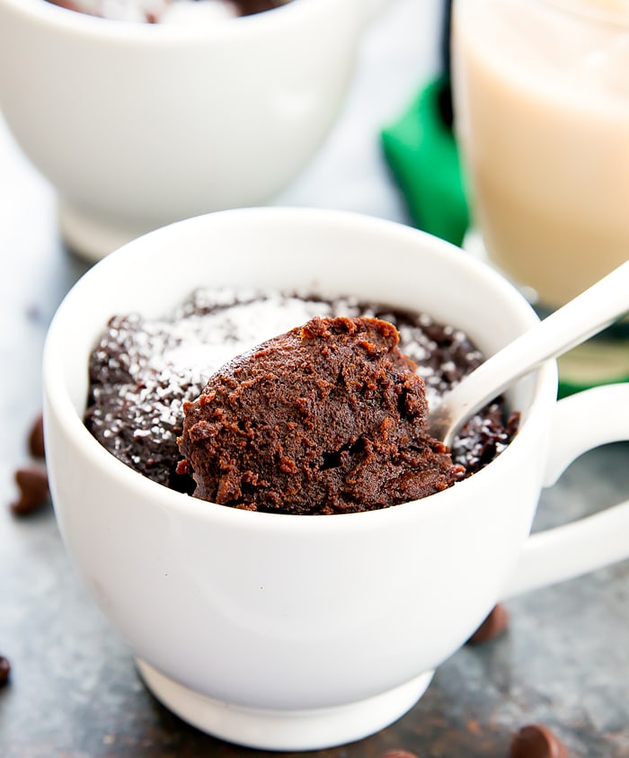 Flourless Baileys Chocolate Mug Cake - Kirbie's Cravings