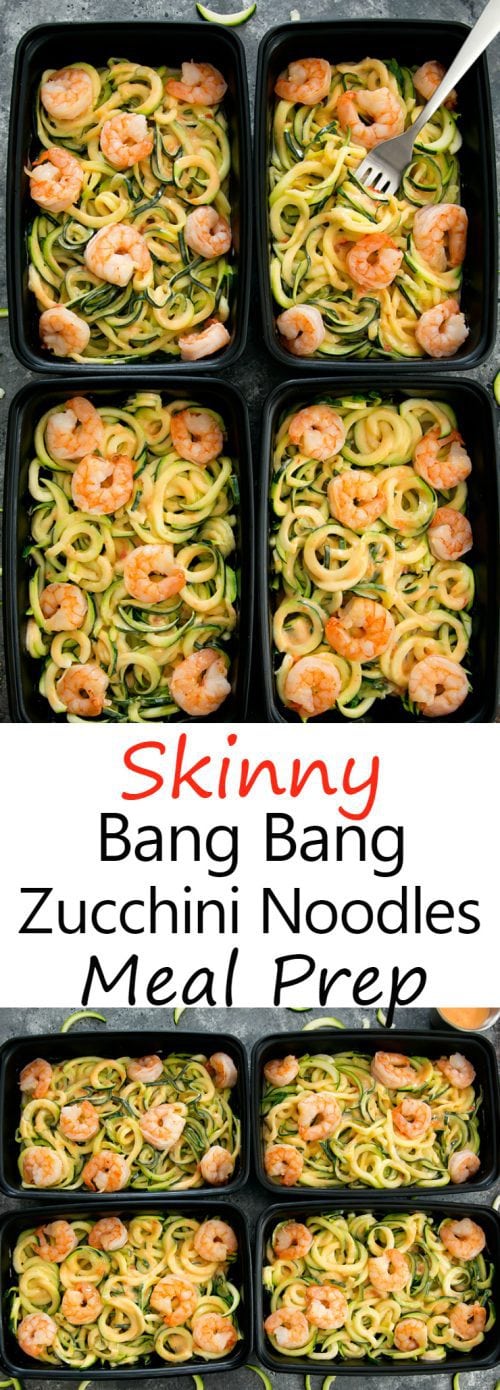 Skinny Bang Bang Zucchini Noodles Meal Prep - Kirbie's Cravings