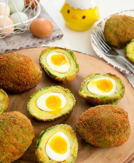 crispy eggs in avocados