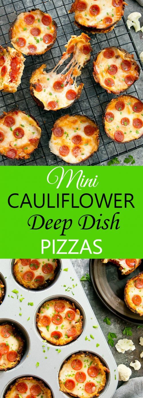 Mini Cauliflower Deep Dish Pizzas Kirbie's Cravings