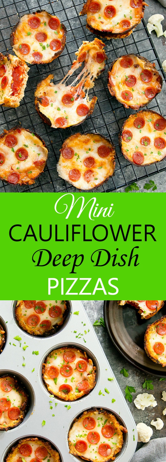 Mini Cauliflower Deep Dish Pizzas Kirbie's Cravings