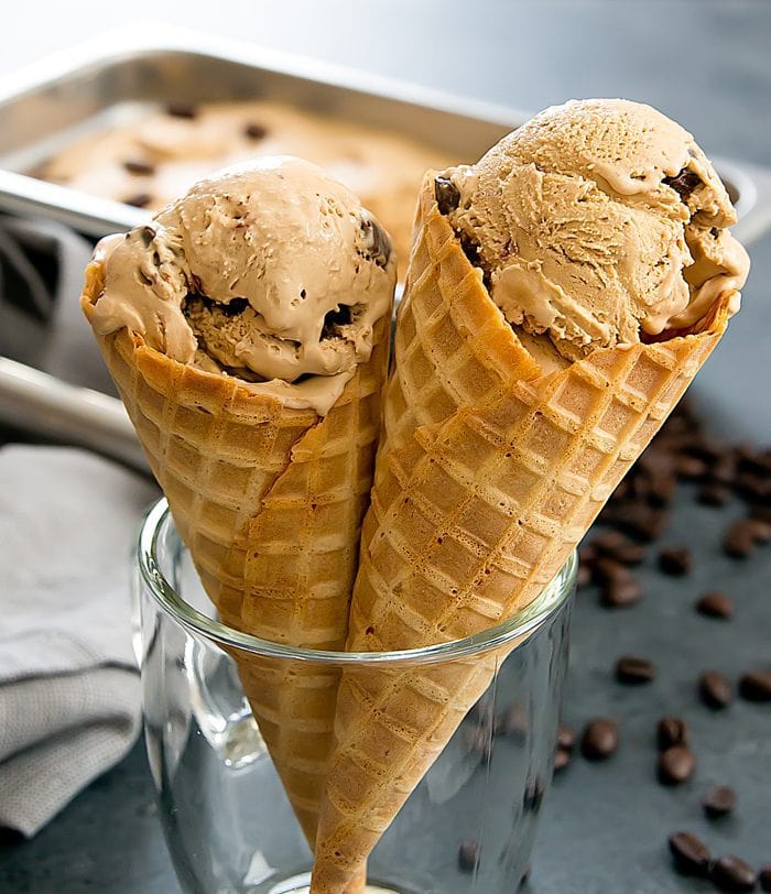 No Churn Espresso Chip Ice Cream ice cream cones photo