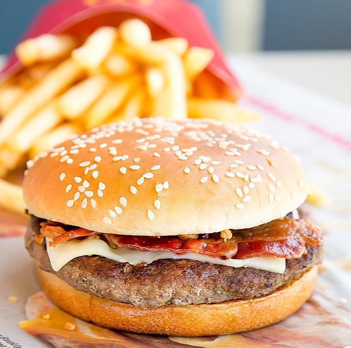 McDonald's Sweet BBQ Bacon with 100% Beef ¼ lb Patty served on a Sesame Bun